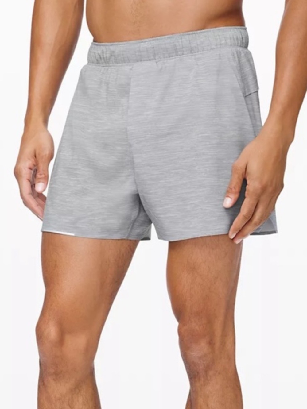 lululemon Surge Short No Liner 6" | Heather Gray | Mesh, Swift | Small